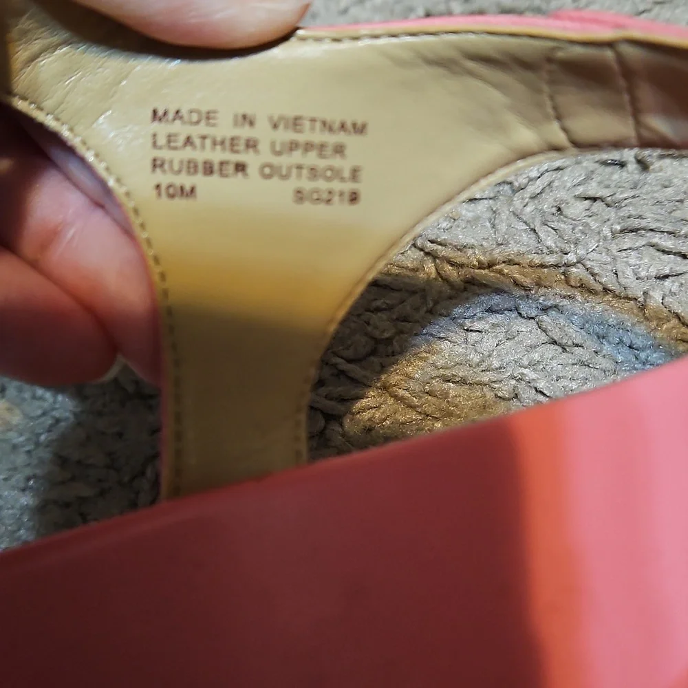 NWOT Michael Kors Laney Espadrille Pink Leather Wedge Sandals - Picture 10 of 11